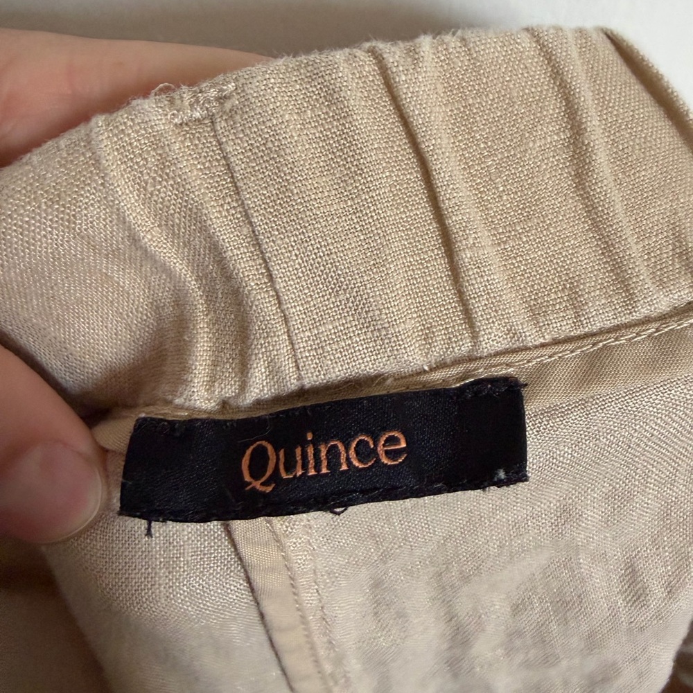 Quince Driftwood Ivory 100% European Linen Pants size XL EUC - Picture 3 of 5